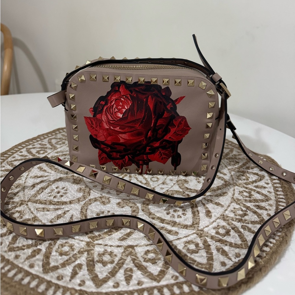 Valentino X UNDERCOVER Rockstud Rose Print Crossbody Bag